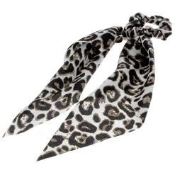 Chouchou foulard léopard blanc