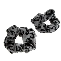Chouchou léopard x 2 gris