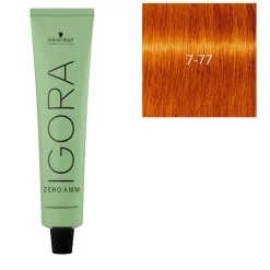 Coloration Igora Zero Amm 7-77 blond cuivré extra