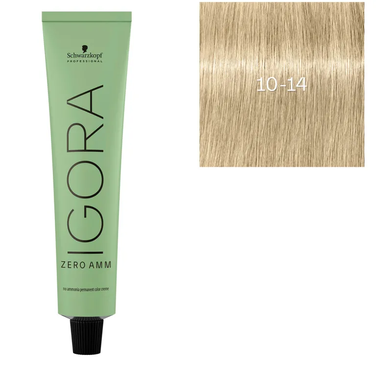 Coloration Igora Zero Amm 10-14 blond très très clair cendré beige
