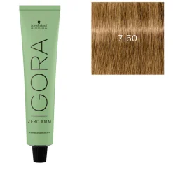Coloration Igora Zero Amm 7-50 blond cover doré