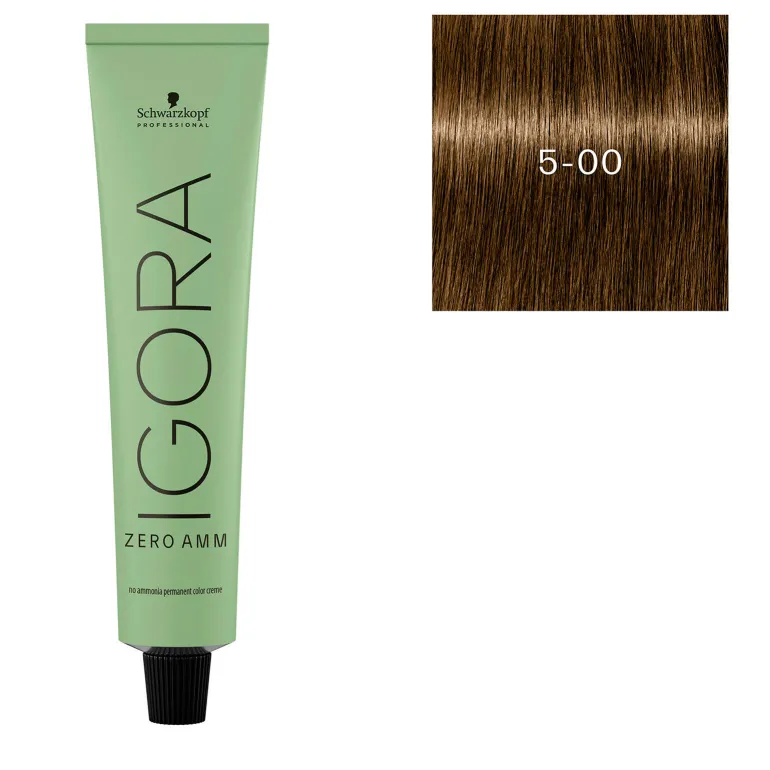 Coloration Igora Zero Amm 5-00 châtain clair naturel extra