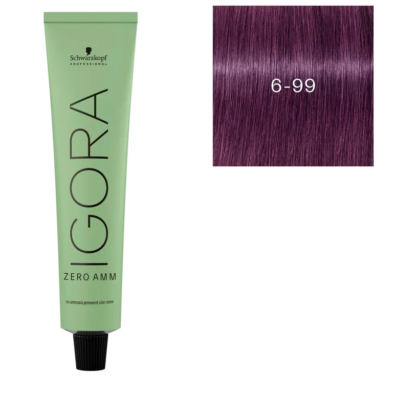Coloration Igora Zero Amm 6-99 blond foncé violet extra