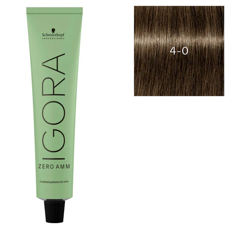 Coloration Igora Zero Amm 4-0 châtain naturel
