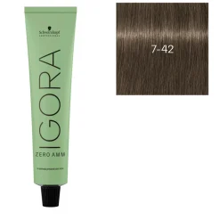 Coloration Igora Zero Amm 7-42 blond beige irisé