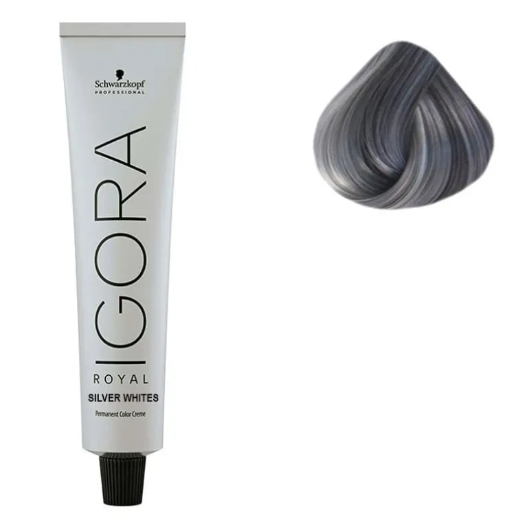 Coloration pour cheveux blancs et gris Igora Royal Silver White gris anthracite