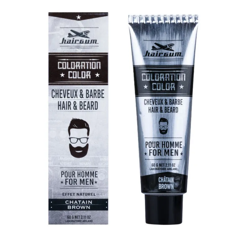 Coloration pour homme cheveux & barbe 4 châtain