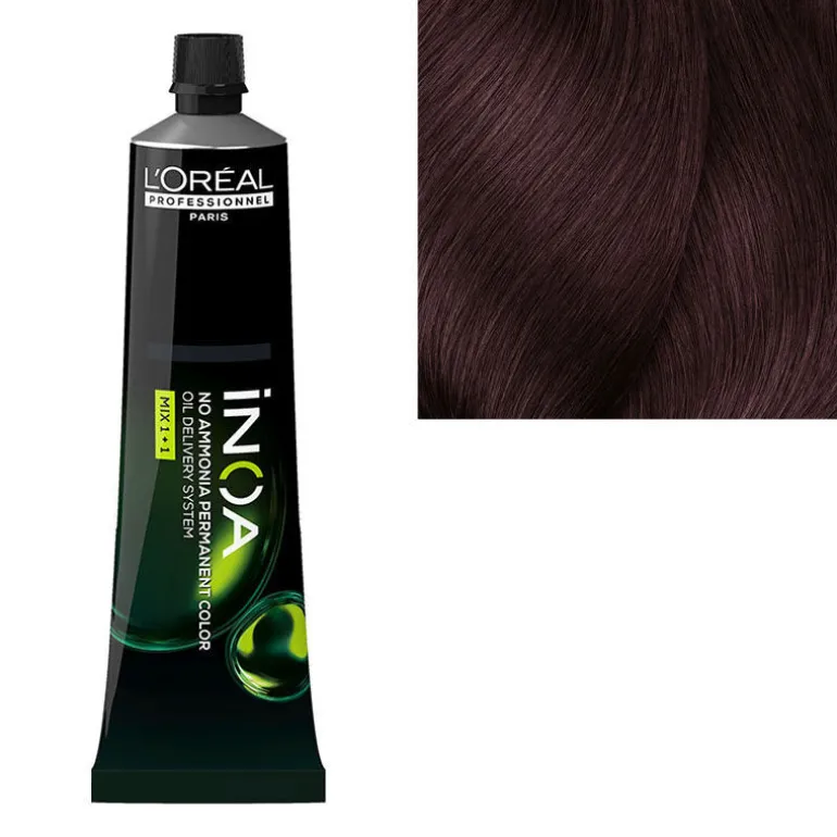 Coloration sans ammoniaque Inoa 4.26 châtain irisé rouge