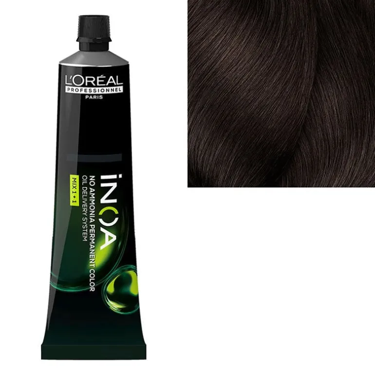 Coloration sans ammoniaque Inoa 4.35 châtain doré acajou