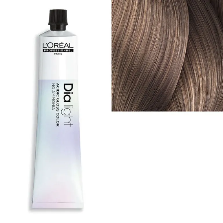 Coloration ton sur ton Dialight Acidic Gloss Color 8.21 blond clair irisé cendré