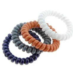 Elastiques scoubidou 4 couleurs bleu gris beige et blanc