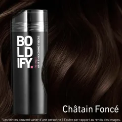 Fibres densifiantes pour cheveux châtain foncé