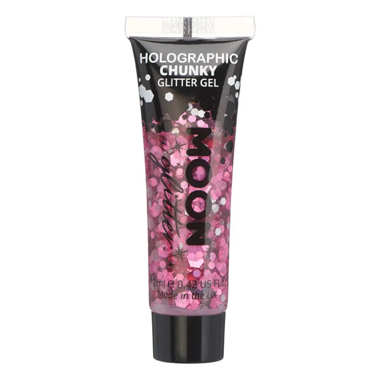 Gel holographique à grosses paillettes Moon Glitter rose