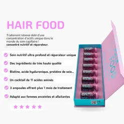 Hair food coffret 8 ampoules magiques