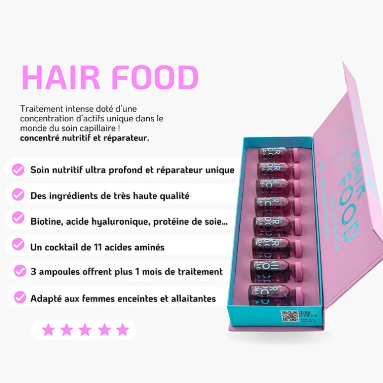 Hair food coffret 8 ampoules magiques