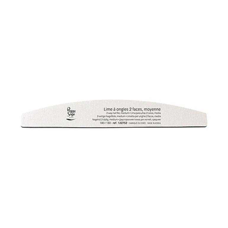 Lime à ongles 2 faces lavable demi-lune 180/180 blanc, pour ongles naturels