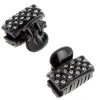 Mini pince croco strass X 2 Strass blancs et perles noires