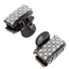 Mini pince croco strass X 2 Strass blancs et perles