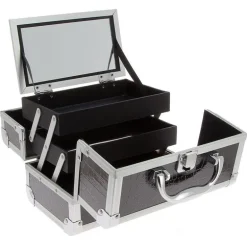 Mini Valise à main Croco Noir