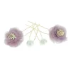 Neigeuses fleurs & perles mauve