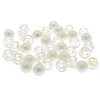 Perles cheveux blanches et transparentes à paillettes dorée