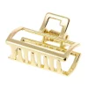 Petite pince croco métallique rectangle dorée