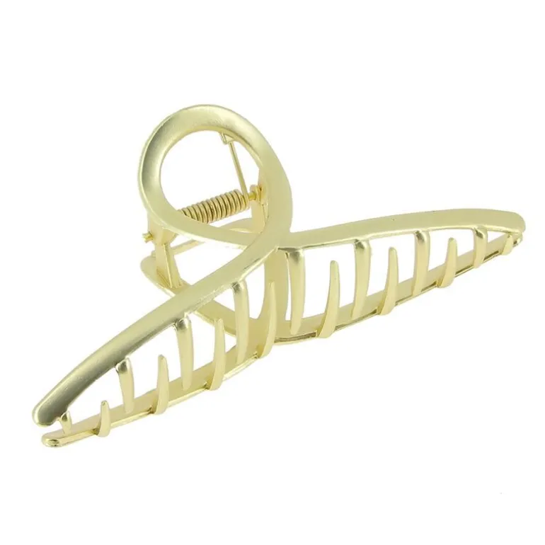 Pince croco métallique infini doré mat
