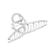 Pince croco métallique infini argent brillant