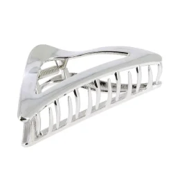 Pince croco métallique triangulaire argenté