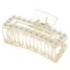 Pince croco rectangle à perles transparent