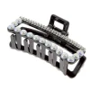 Pince croco strass et perles rectangle