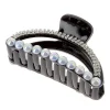 Pince croco strass et perles demi lune