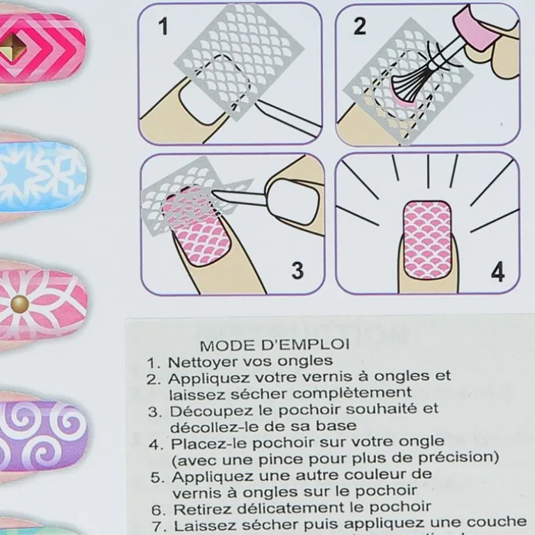 Pochoir vinyl étoile pour ongles