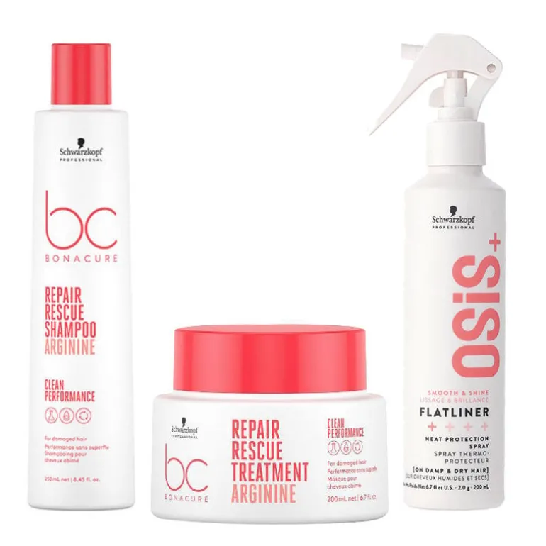 Rituel pour cheveux abîmés BC Repair Rescue et Osis+