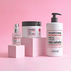 Rituel trio reconstructeur à la kératine shampooing masque et sérum
