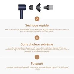 Sèche-cheveux Supersonic cheveux bouclés frisés