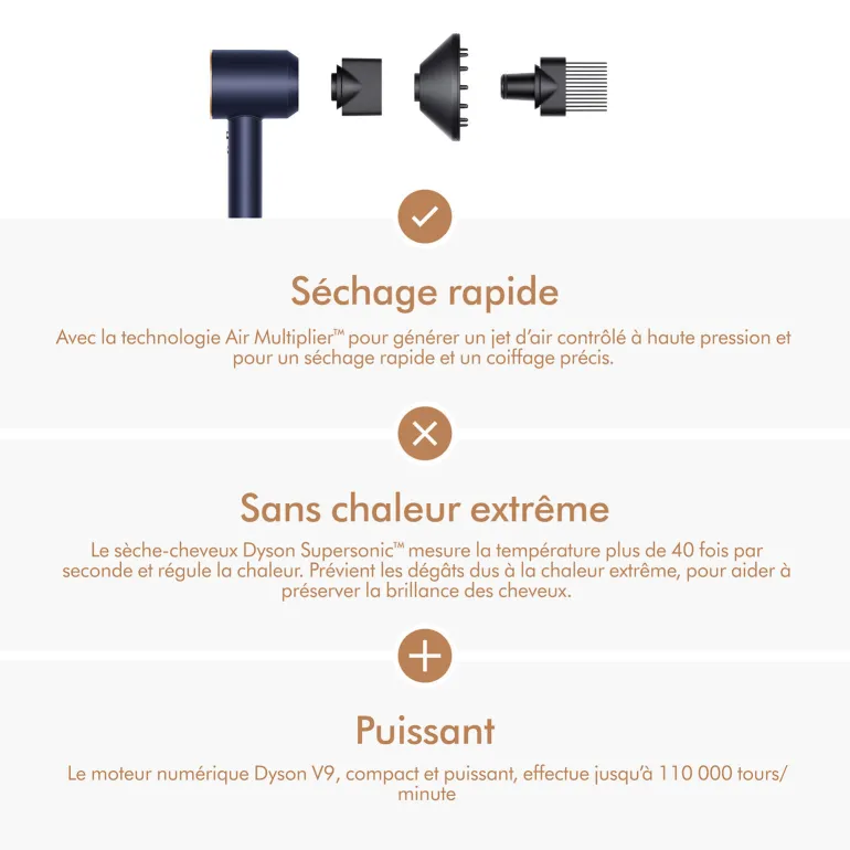 Sèche-cheveux Supersonic cheveux bouclés frisés