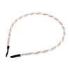 Serre-tête perles et cordon pailleté rose