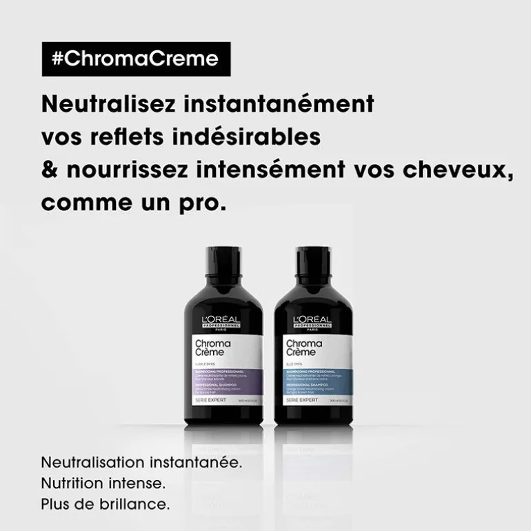 Shampooing neutralisant pour cheveux bruns Chroma Crème bleu