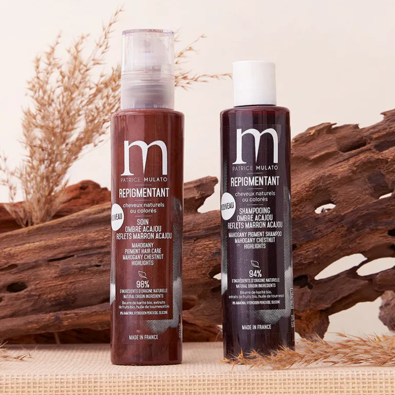 Shampooing repigmentant cheveux naturels ou colorés ombre acajou