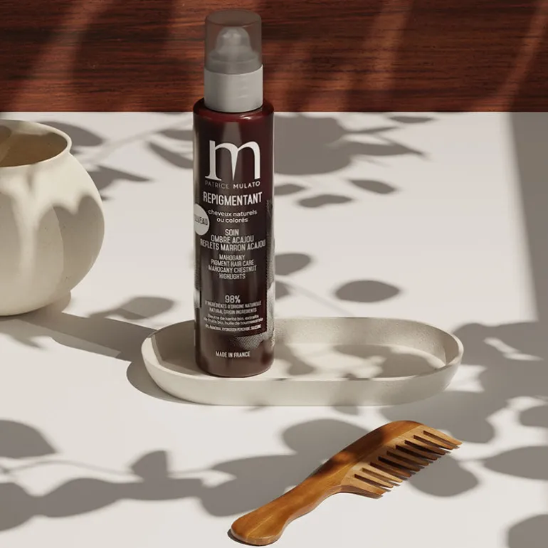 Shampooing repigmentant cheveux naturels ou colorés ombre acajou