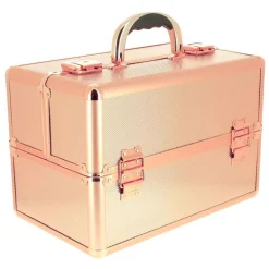 Valise à main rose métallisée