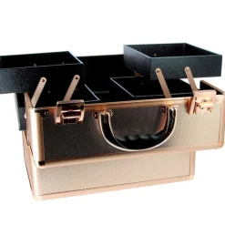 Valise à main rose métallisée