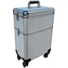 Valise 2 étages argenté