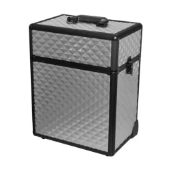 Valise 2 étages argentée 3D