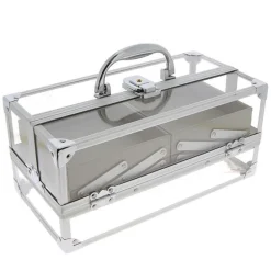 Vanity transparent avec tiroirs