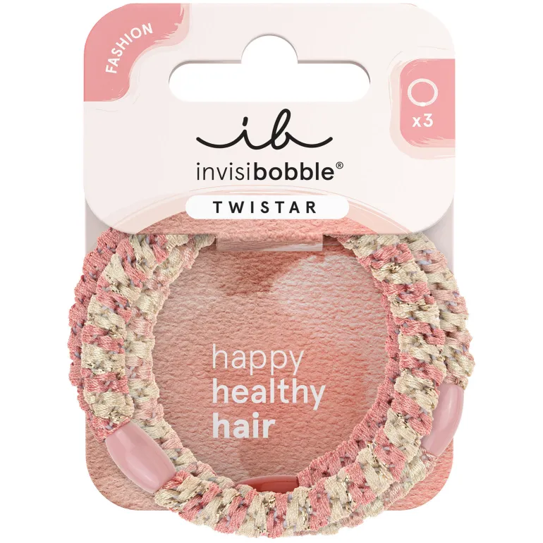 3 Élastiques tressés Twinstar blush braids