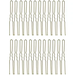 24 Épingles ondulées longues bronze