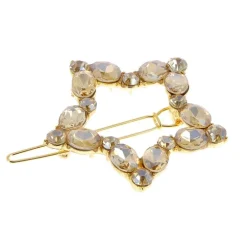 Barrette dorée à strass