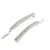 Barrettes argentées à strass 2 rangées